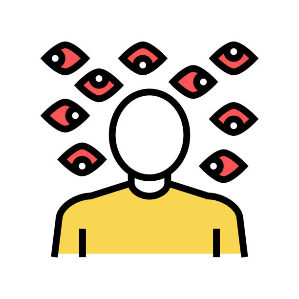 paranoia psychological problems color icon vector. paranoia psychological problems sign. isolated symbol illustration