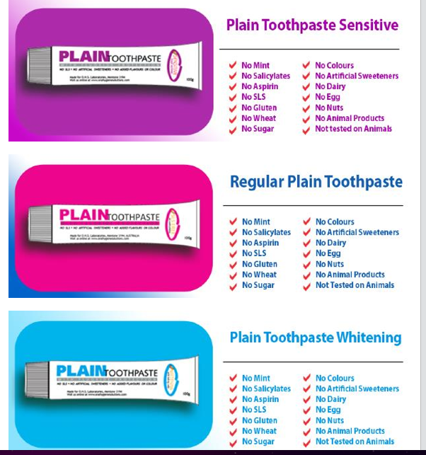 PLAIN TOOTHPASTES